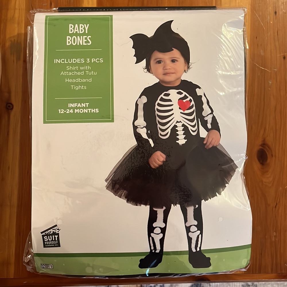Baby Bones Skeleton Costume - Black and White